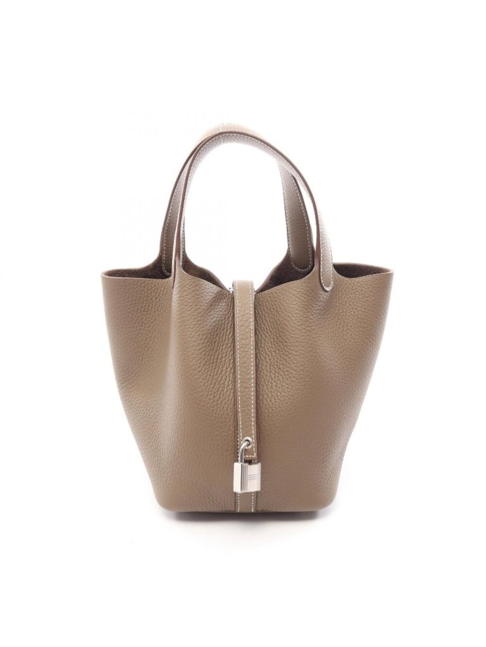 Hermes Handbag Picotin Lock PM Etoupe Leather